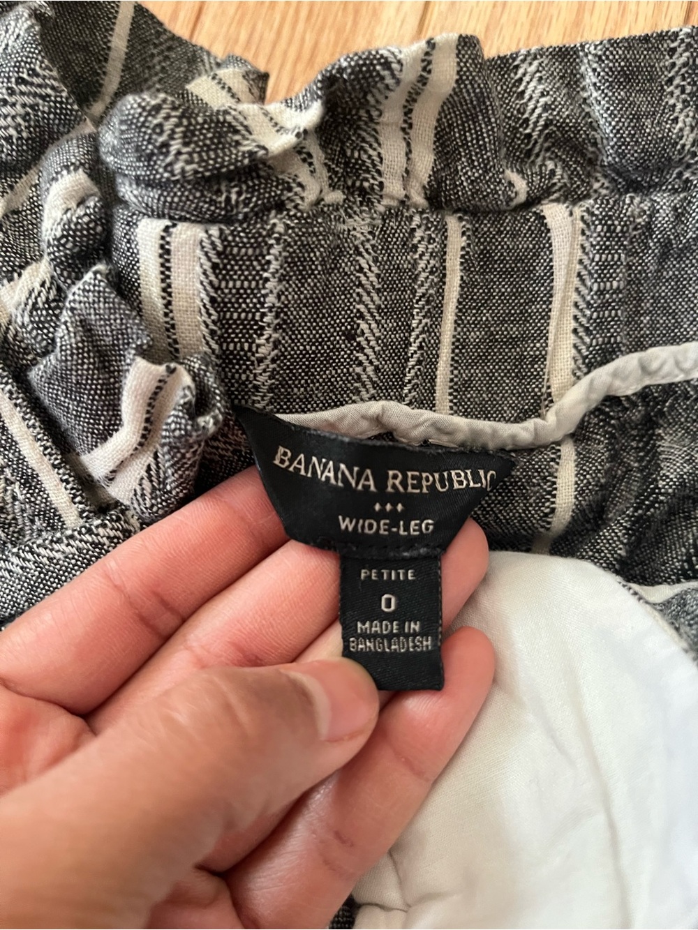Banana Republic Black and White Striped Linen Wide Leg Pants 0 Euro Summer Beach - Picture 3 of 9